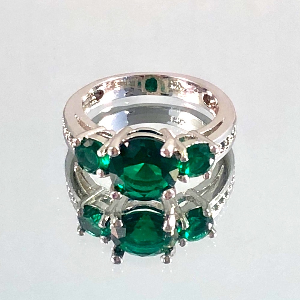 Emerald Green Women’s Gold Plated Ring